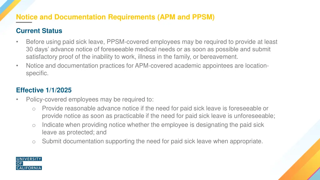 notice and documentation requirements apm and ppsm