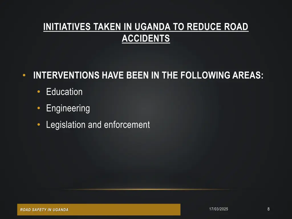 initiatives taken in uganda to reduce road