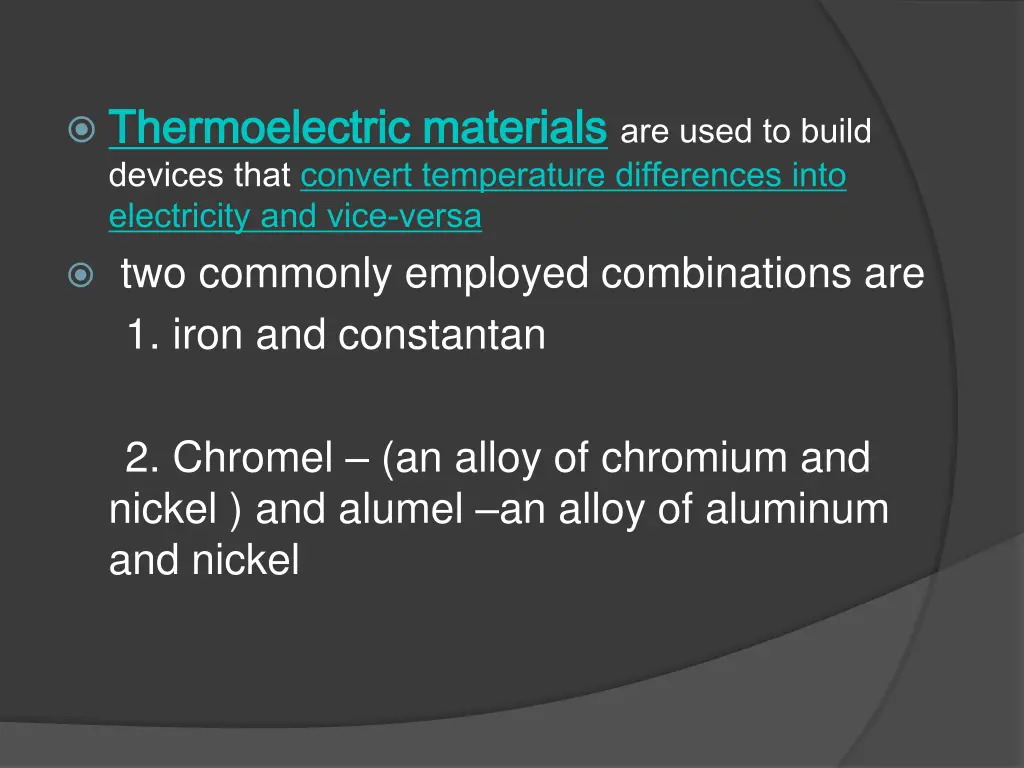 thermoelectric materials thermoelectric materials