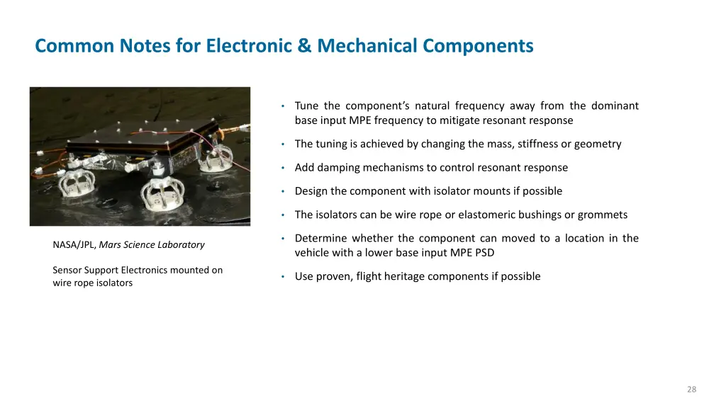 common notes for electronic mechanical components