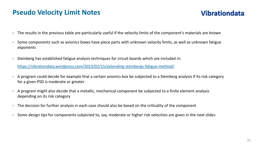 pseudo velocity limit notes