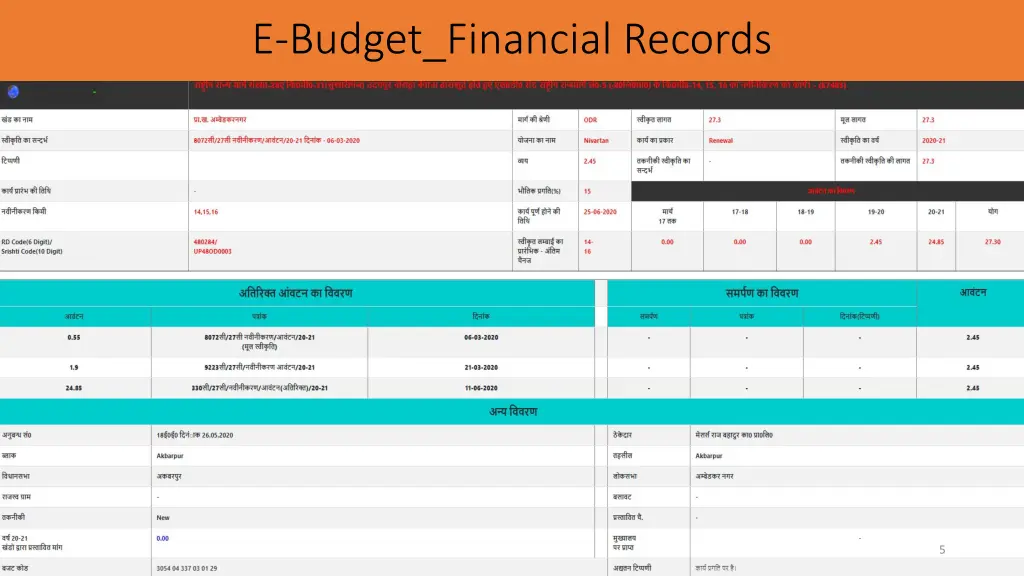 e budget financial records