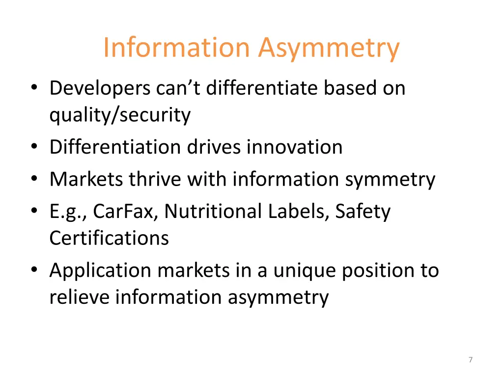 information asymmetry 1