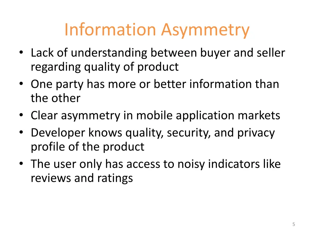 information asymmetry