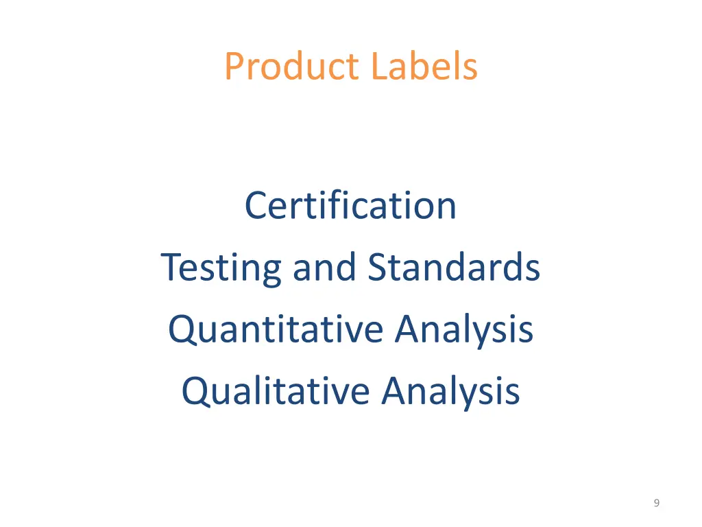 product labels