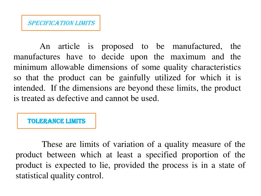 specification limits