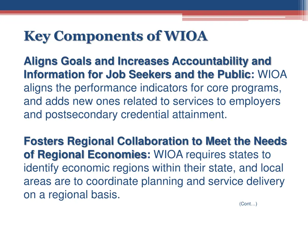 key components of wioa