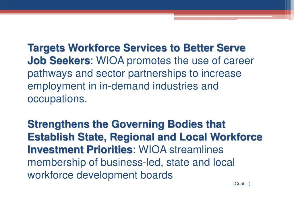 targets workforce services to better serve