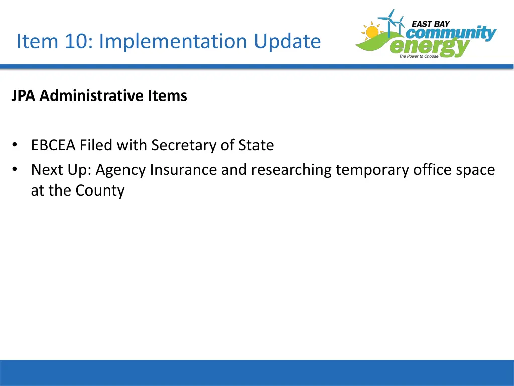 item 10 implementation update 9