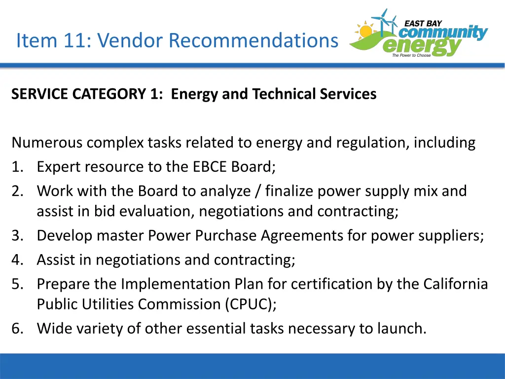item 11 vendor recommendations 2