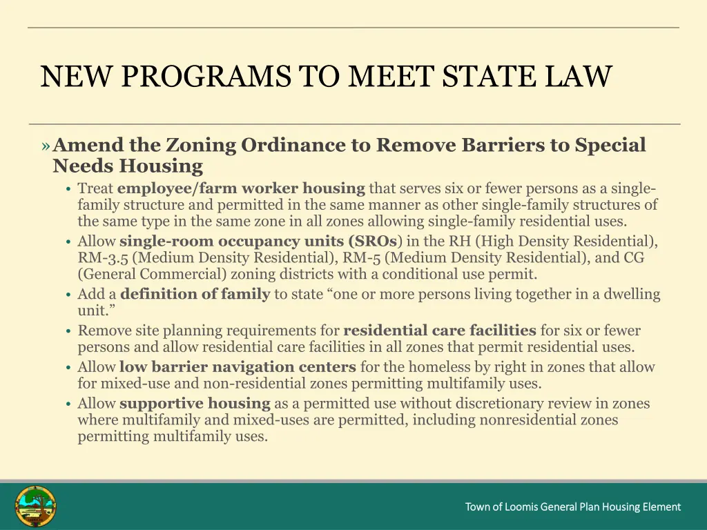 new programs to meet state law 1