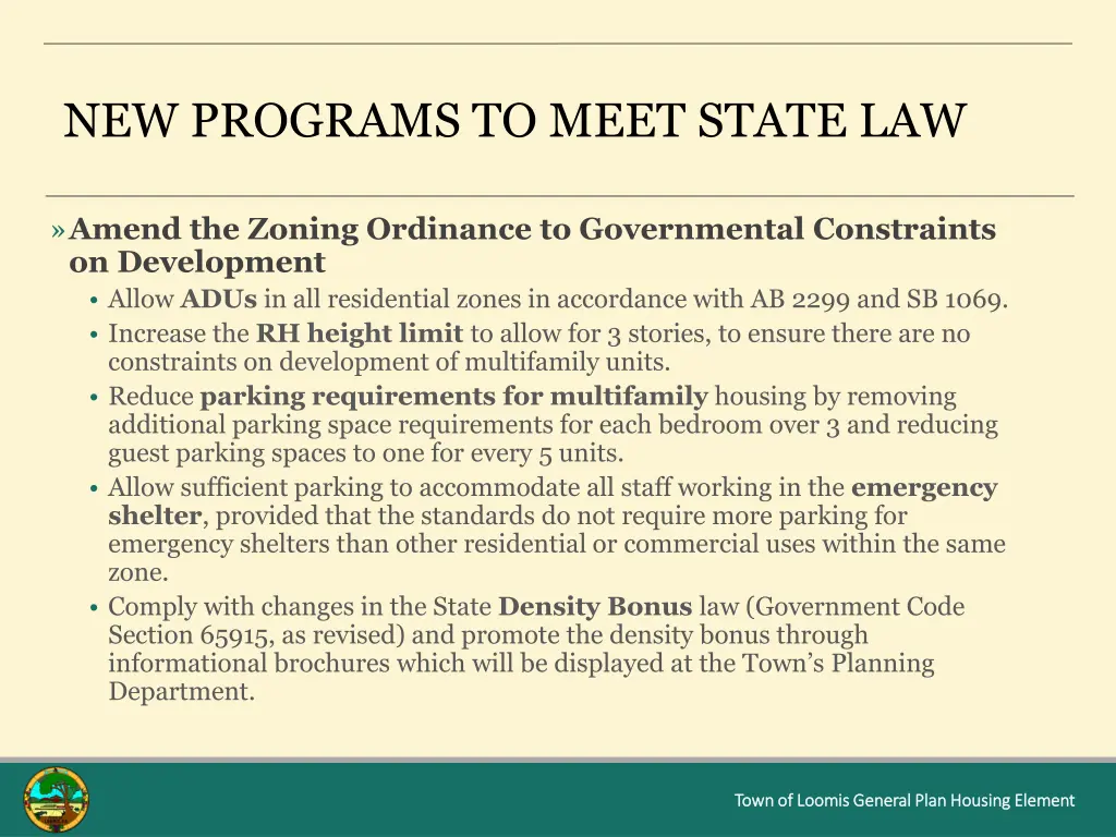 new programs to meet state law 2
