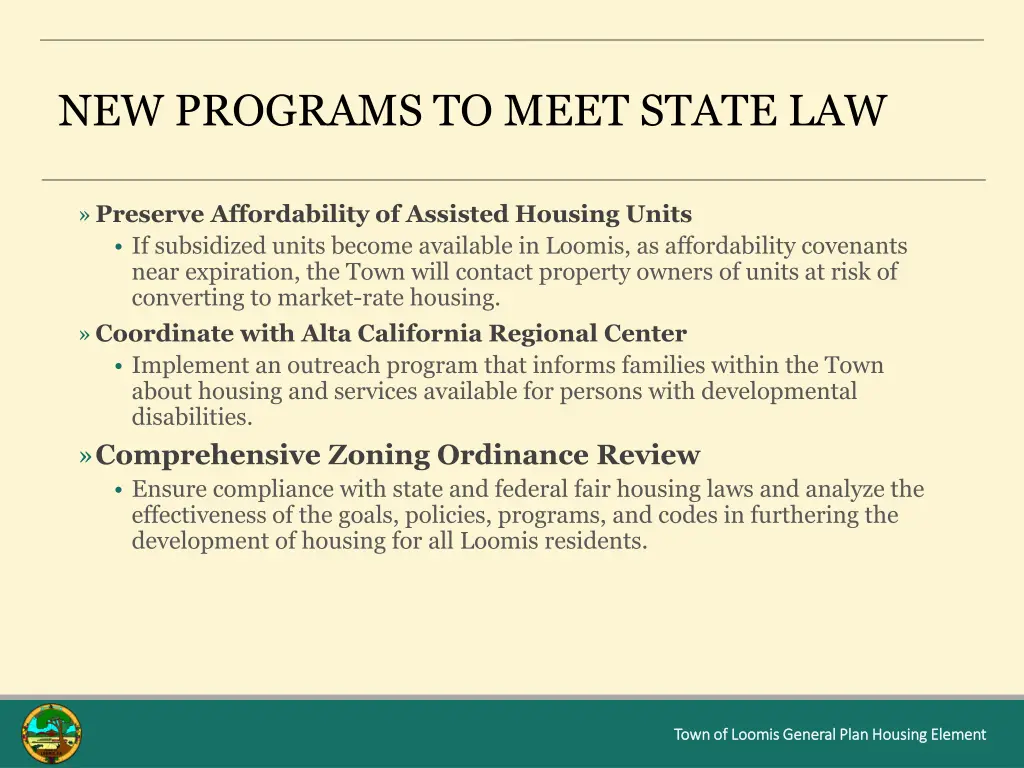 new programs to meet state law