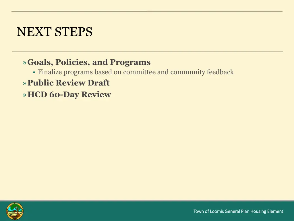 next steps
