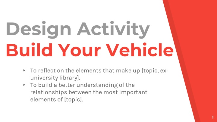 design activity build your vehicle