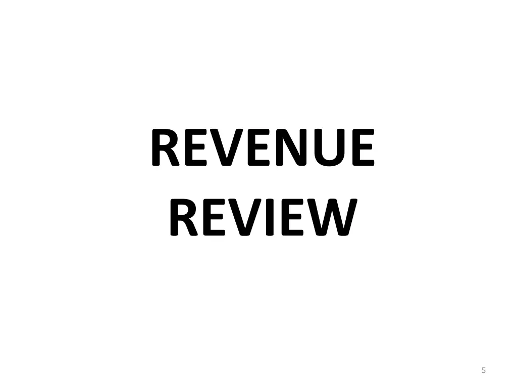 revenue review
