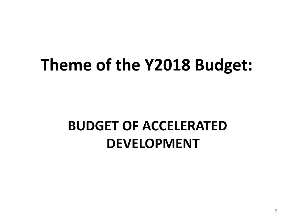 theme of the y2018 budget
