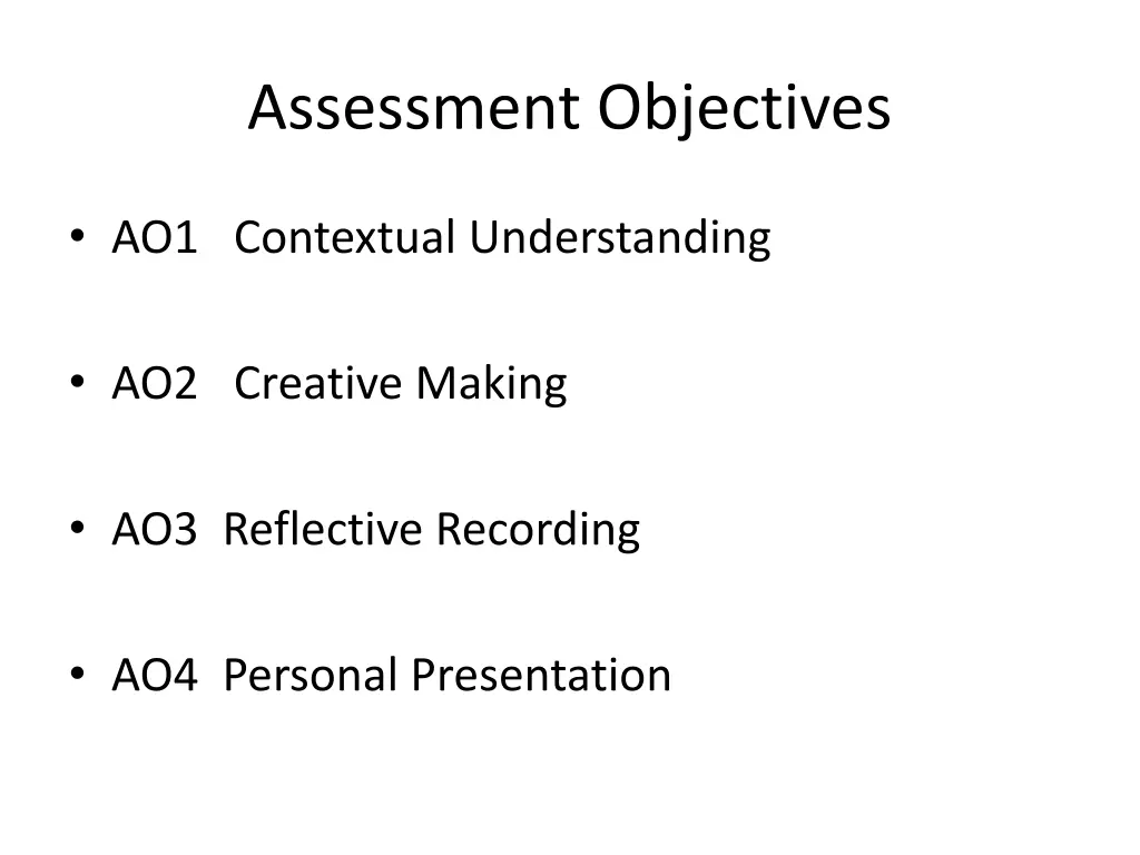 assessment objectives