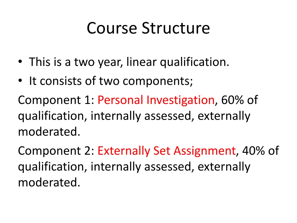 course structure