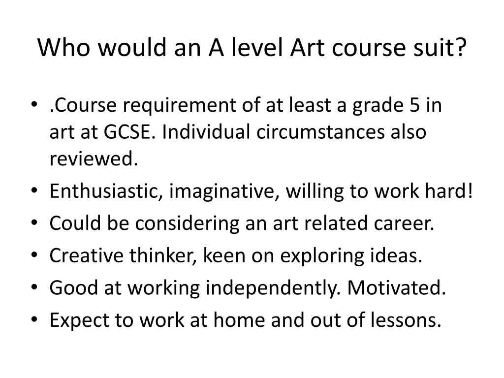 who would an a level art course suit