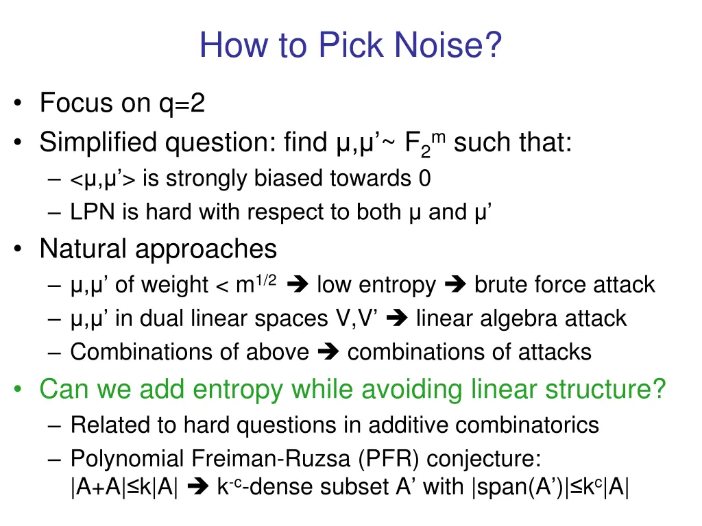 how to pick noise