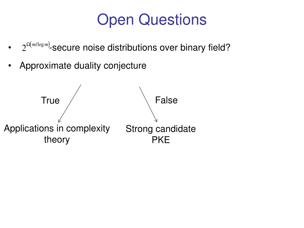 open questions