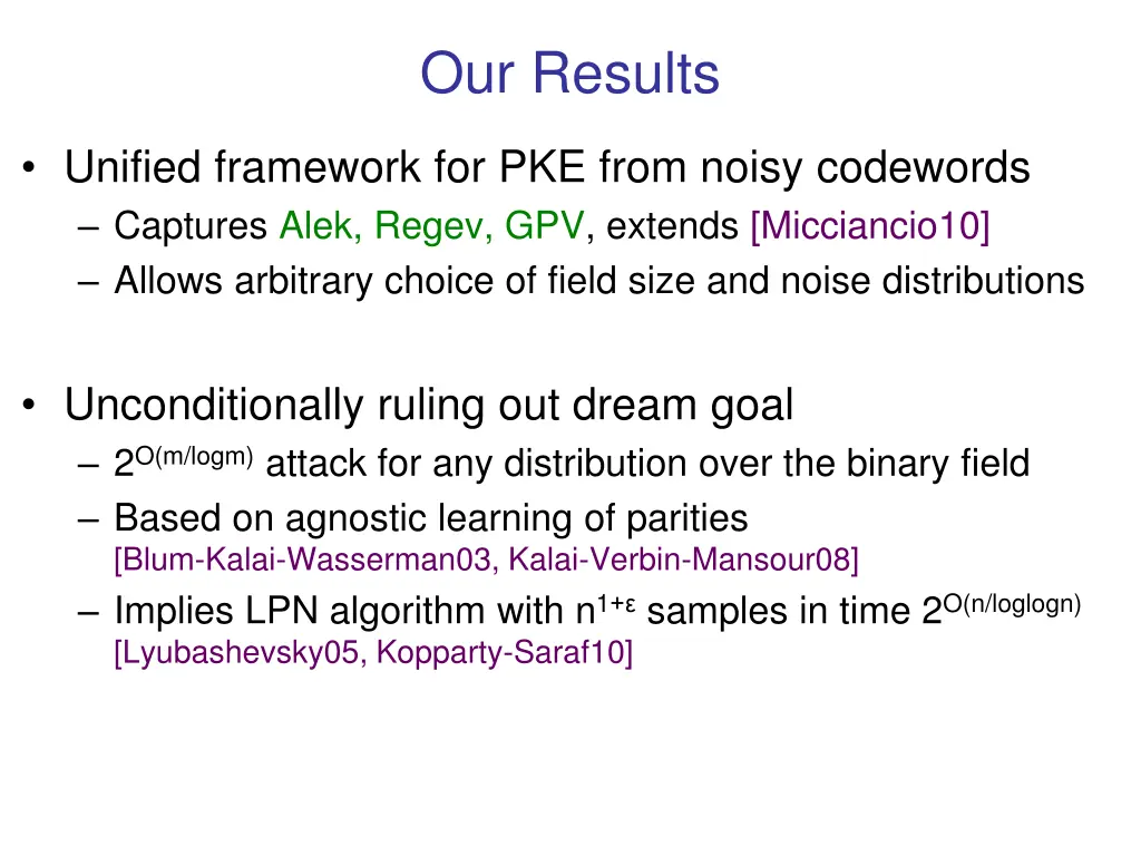 our results