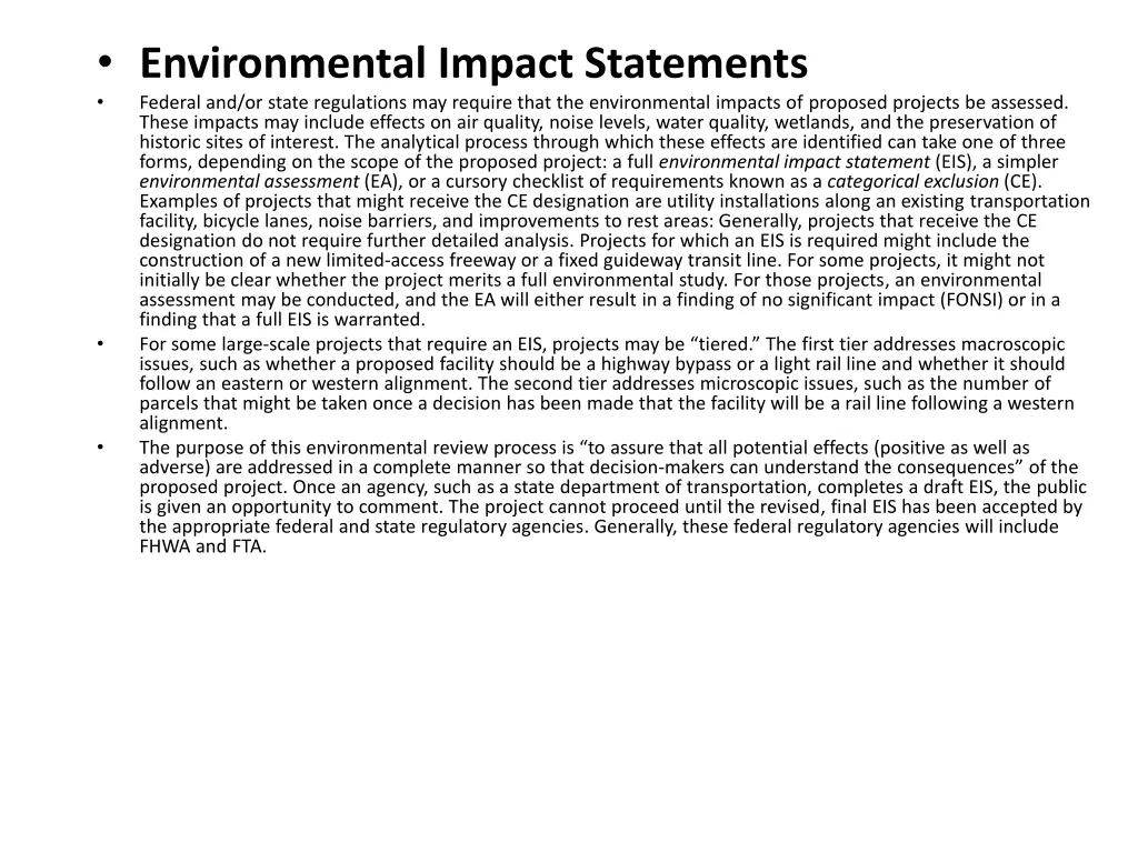 environmental impact statements federal