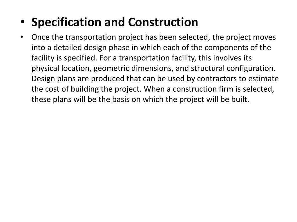 specification and construction once