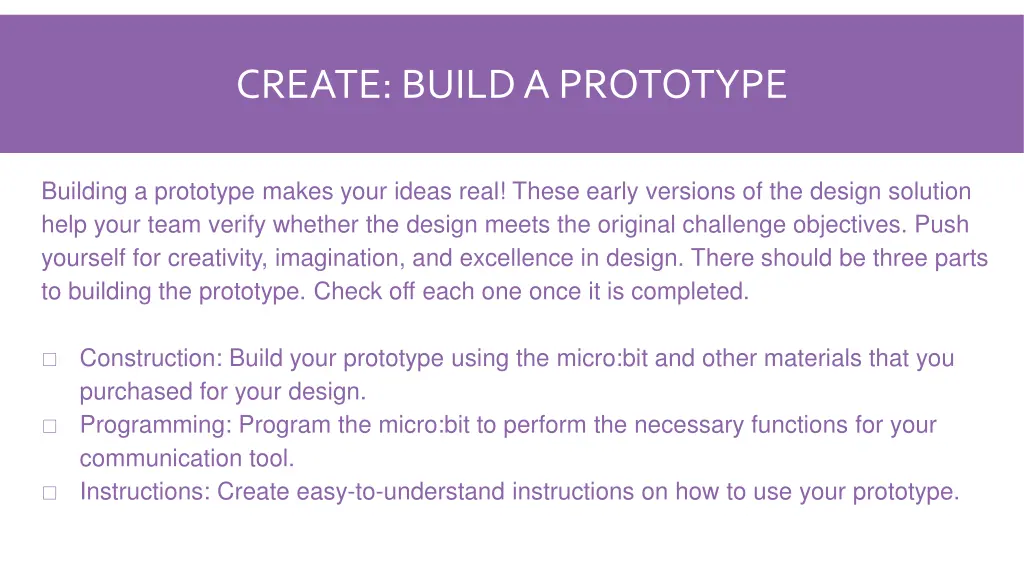 create build a prototype