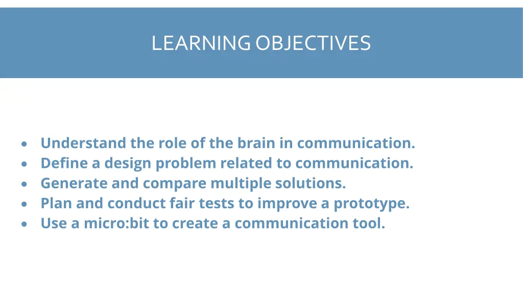 learning objectives