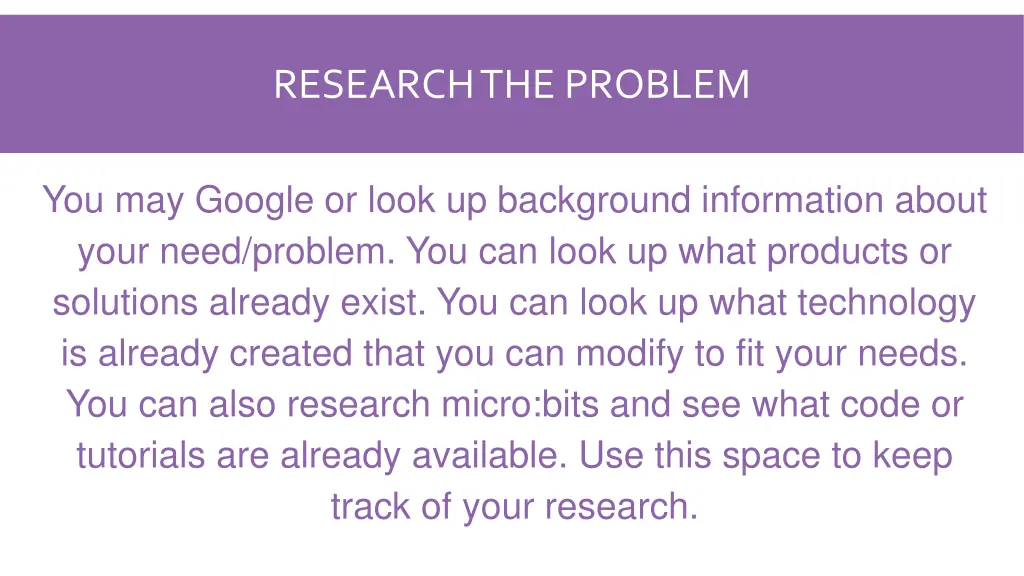 research the problem