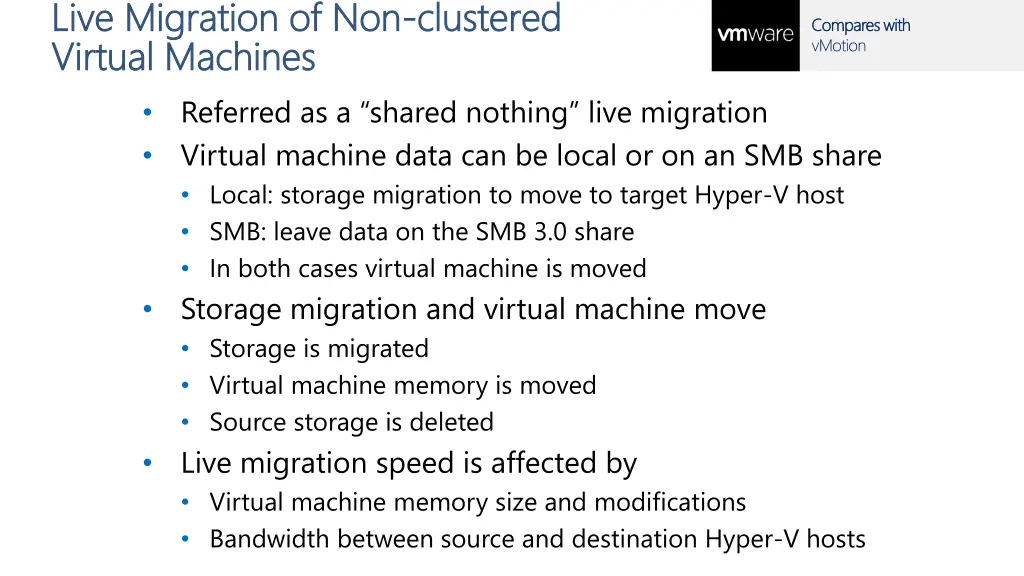 live migration of non live migration