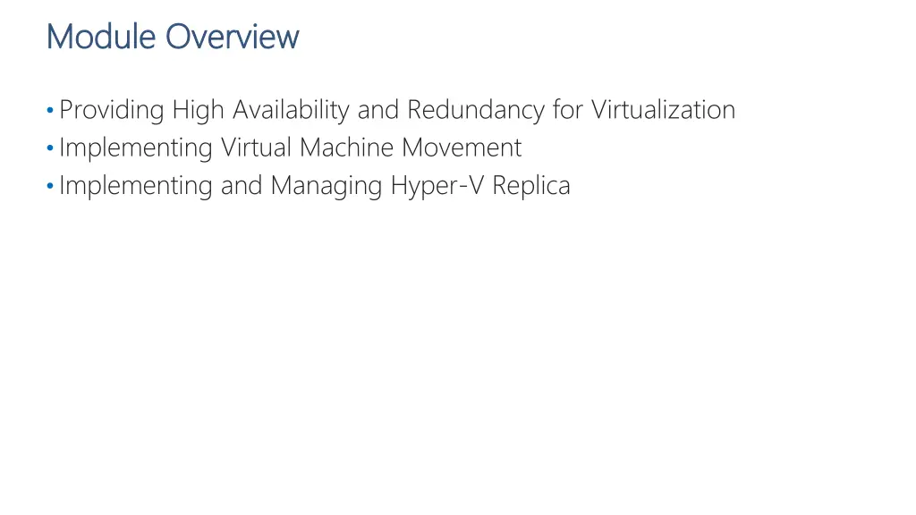module overview module overview