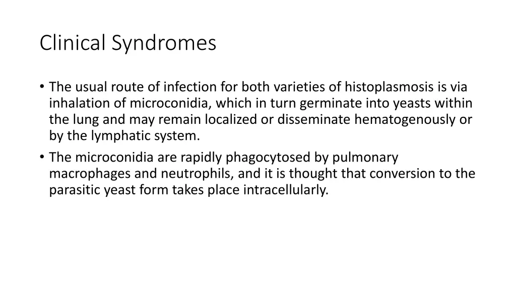 clinical syndromes