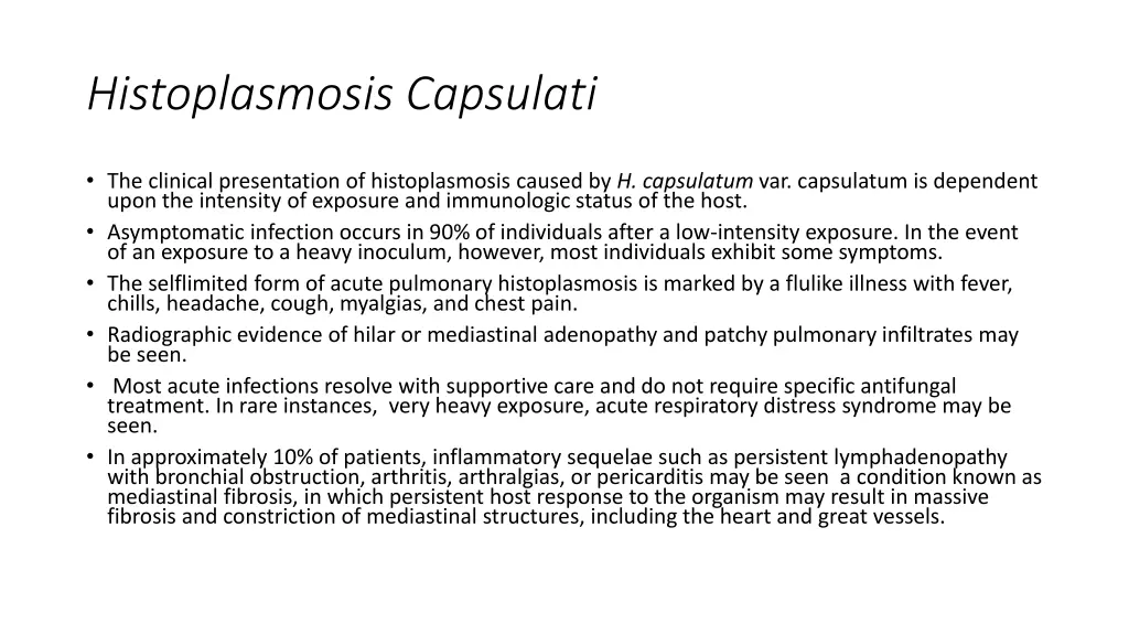 histoplasmosis capsulati