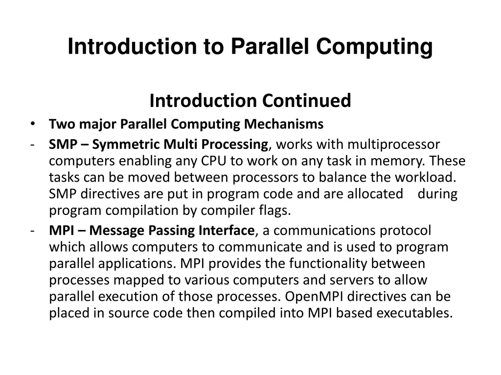 introduction to parallel computing 3