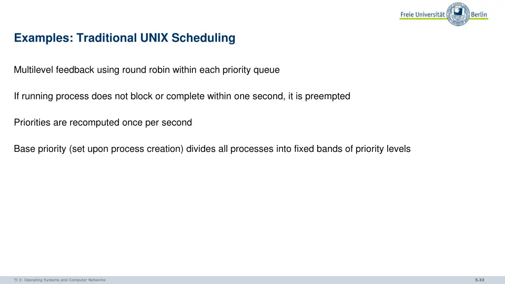 examples traditional unix scheduling