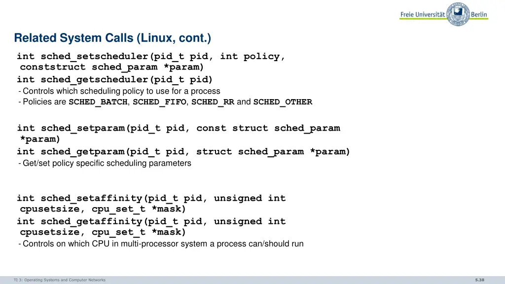 related system calls linux cont