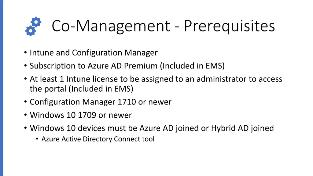 co management prerequisites