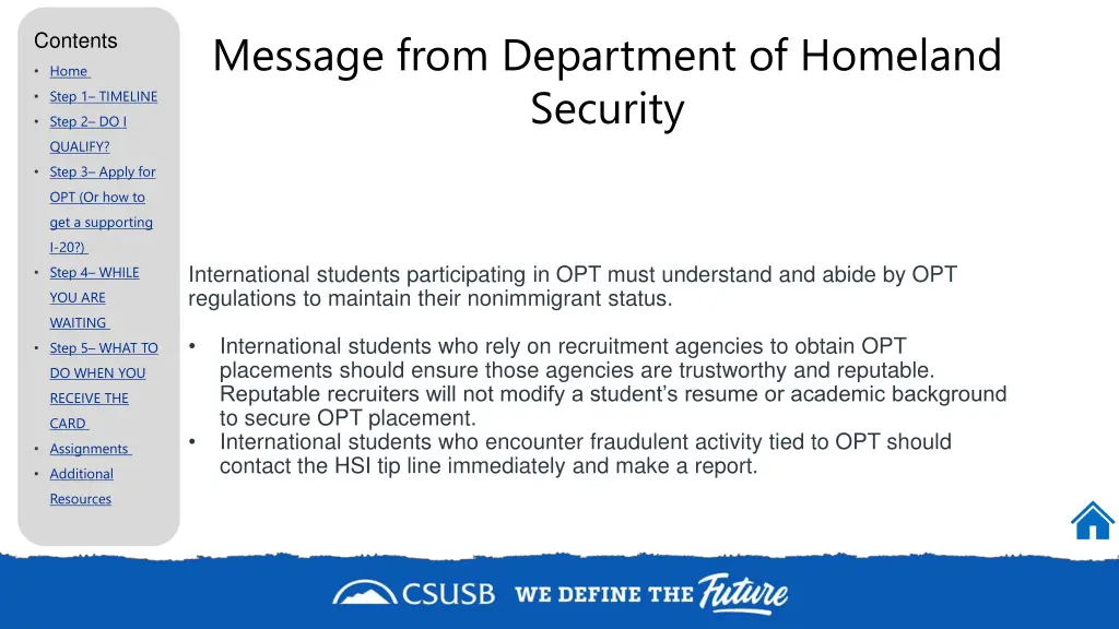 message from department of homeland security