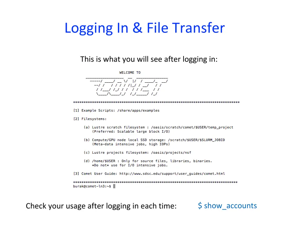 logging in file transfer