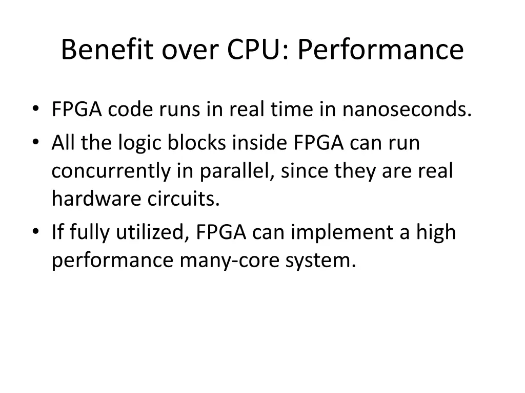 benefit over cpu performance