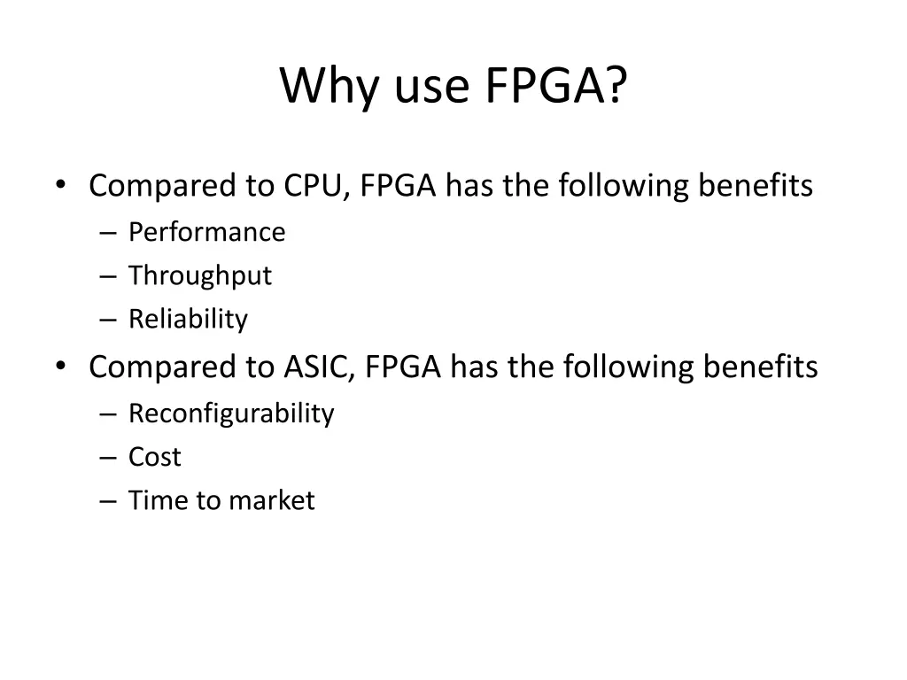 why use fpga