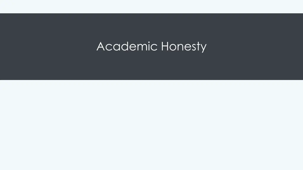 academic honesty