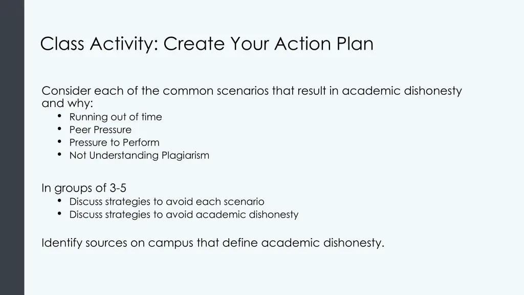 class activity create your action plan