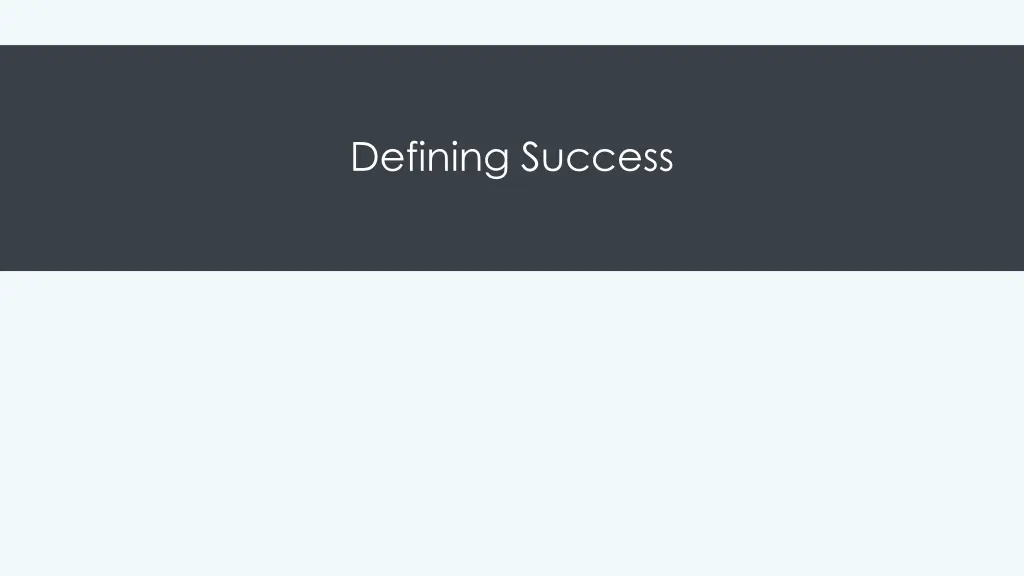 defining success