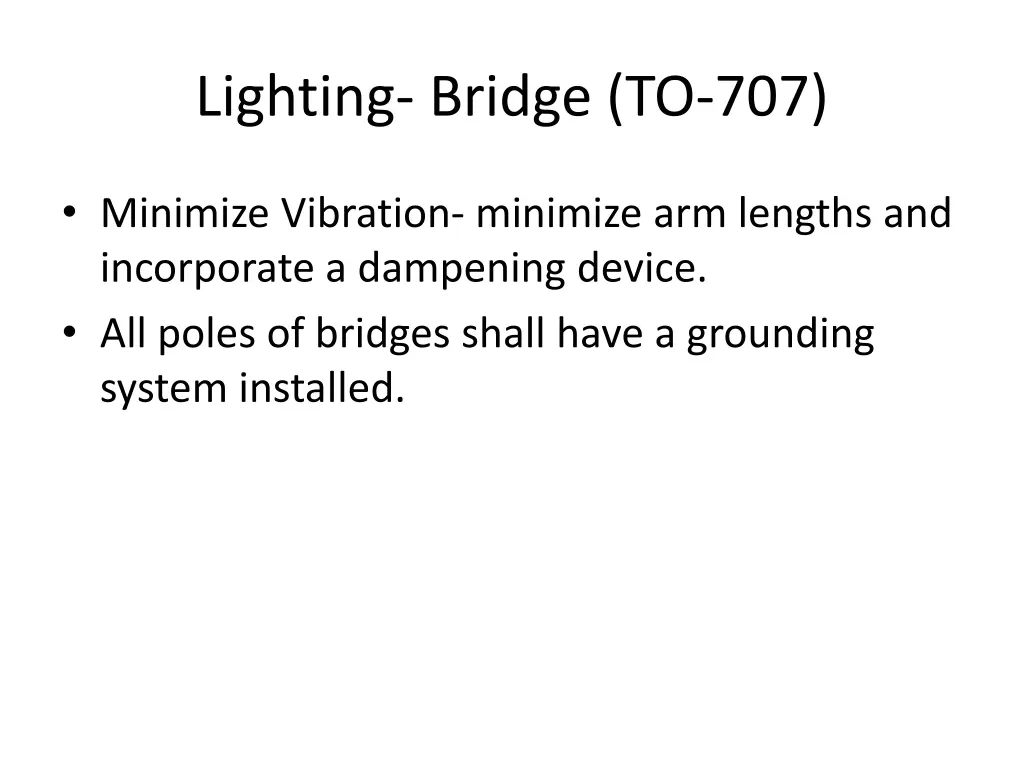 lighting bridge to 707