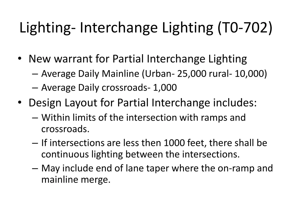 lighting interchange lighting t0 702