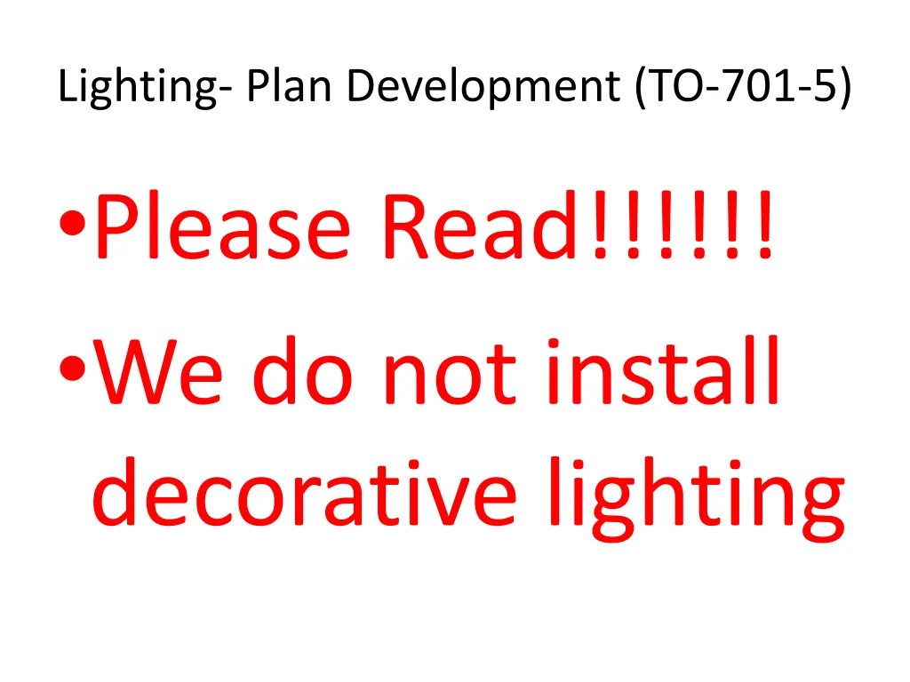 lighting plan development to 701 5